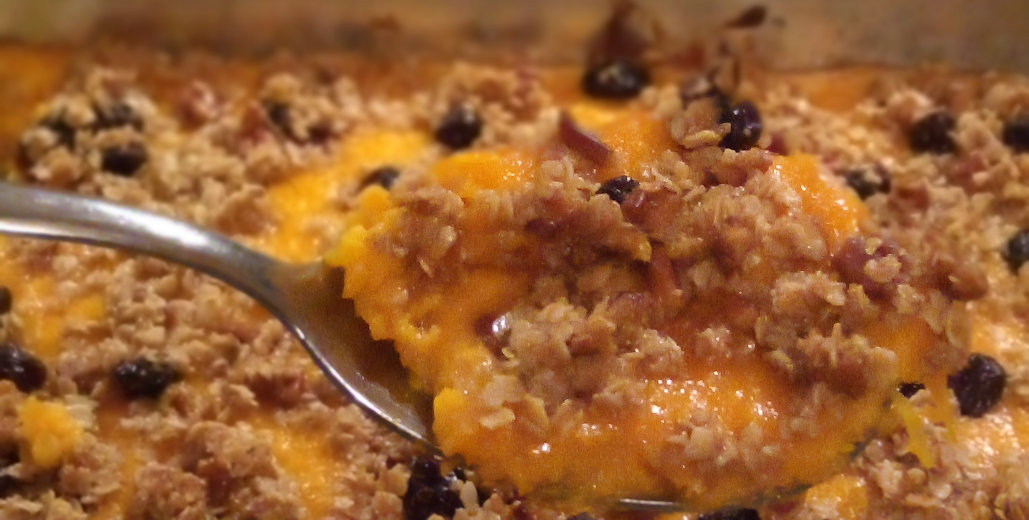 Looking for a festive side dish for a holiday meal? This Butternut Squash Bake with Cranberries is full of bright colors and harvest flavor!