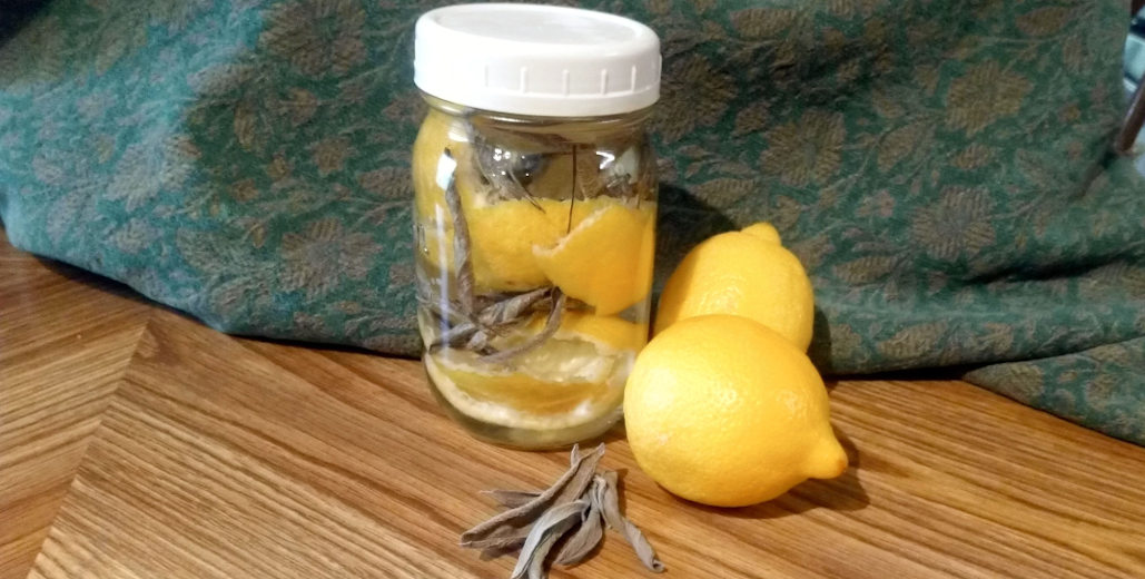 Freshen up your home with this homemade citrus and sage cleaner! Just a few minutes of prep time is all you need for this natural cleaner.