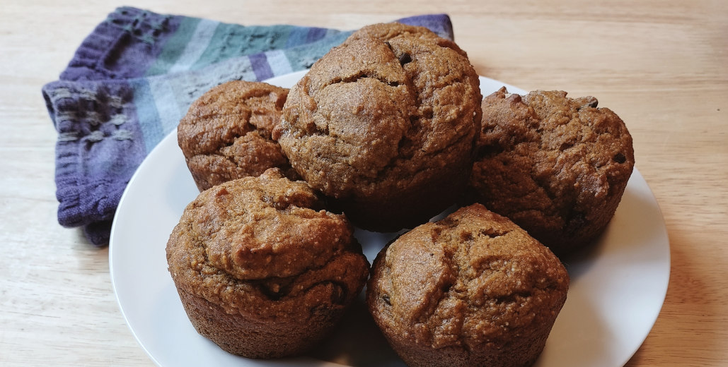 There's a secret ingredient in these pumpkin chocolate chip muffins which makes them especially moist, and healthier too!