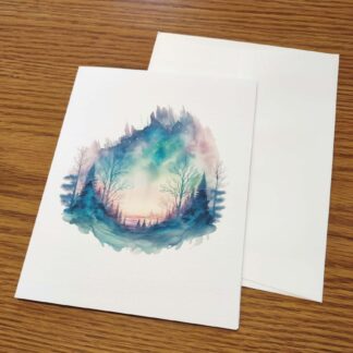 Aurora Borealis Linen Notecards