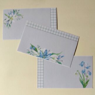 Blue Gingham Blossoms Labels
