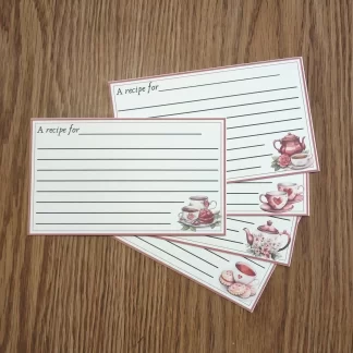 Rosy Tea Party Recipe Cards